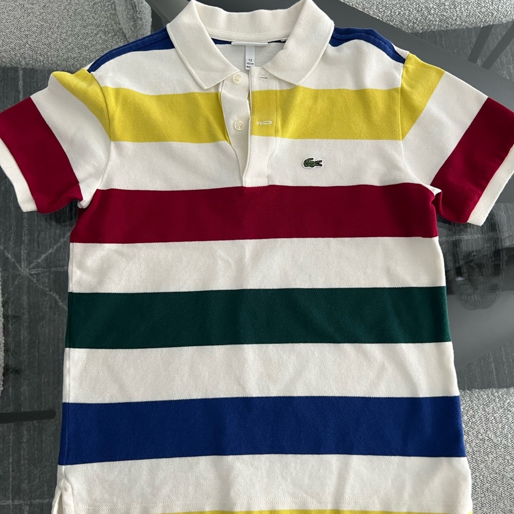 Lacoste Kids Striped Polo Shirt - Multicolor size 12